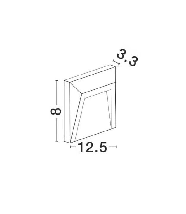 Applique extérieure Luton grise, H 12,5 cm