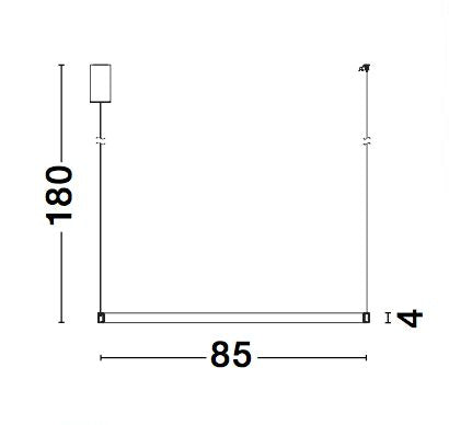 Schéma de dimensions indiquant une hauteur de 180 et un diamètre de 85
