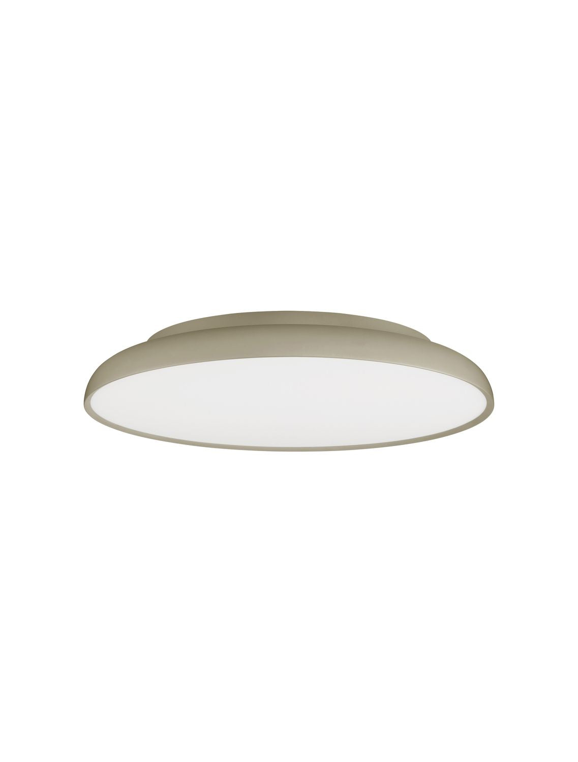 Produit détouré sur fond blanc, diffuseur opale et cerclage doré vus de biais