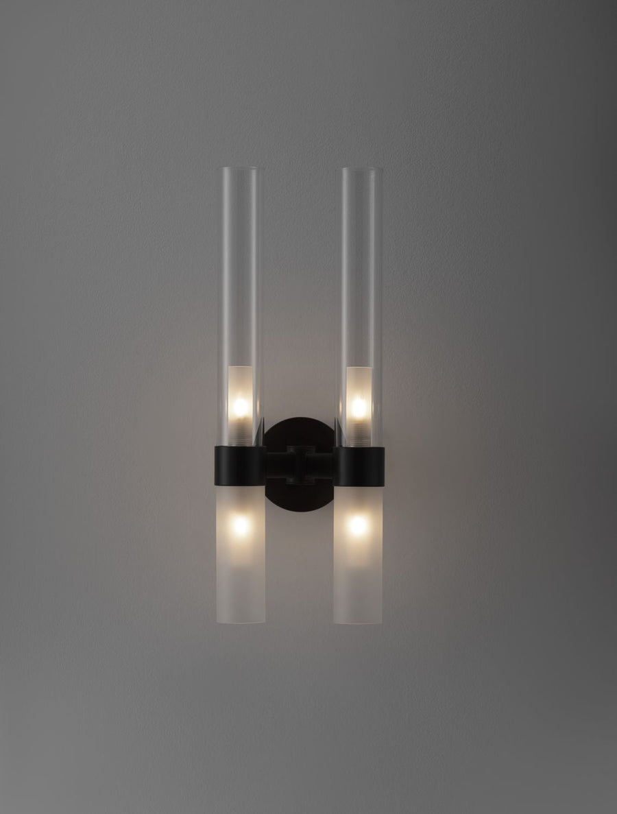 Applique murale Century 4 lumières noire, verre