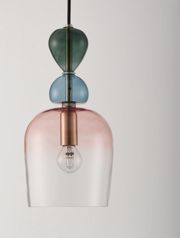 Suspension Murano dorée, verre, H 185,5 cm