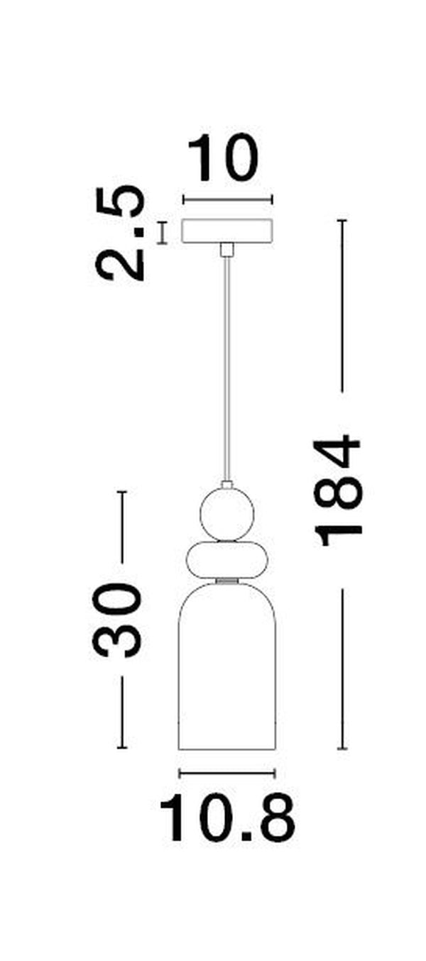 Suspension Murano dorée, verre, H 184 cm