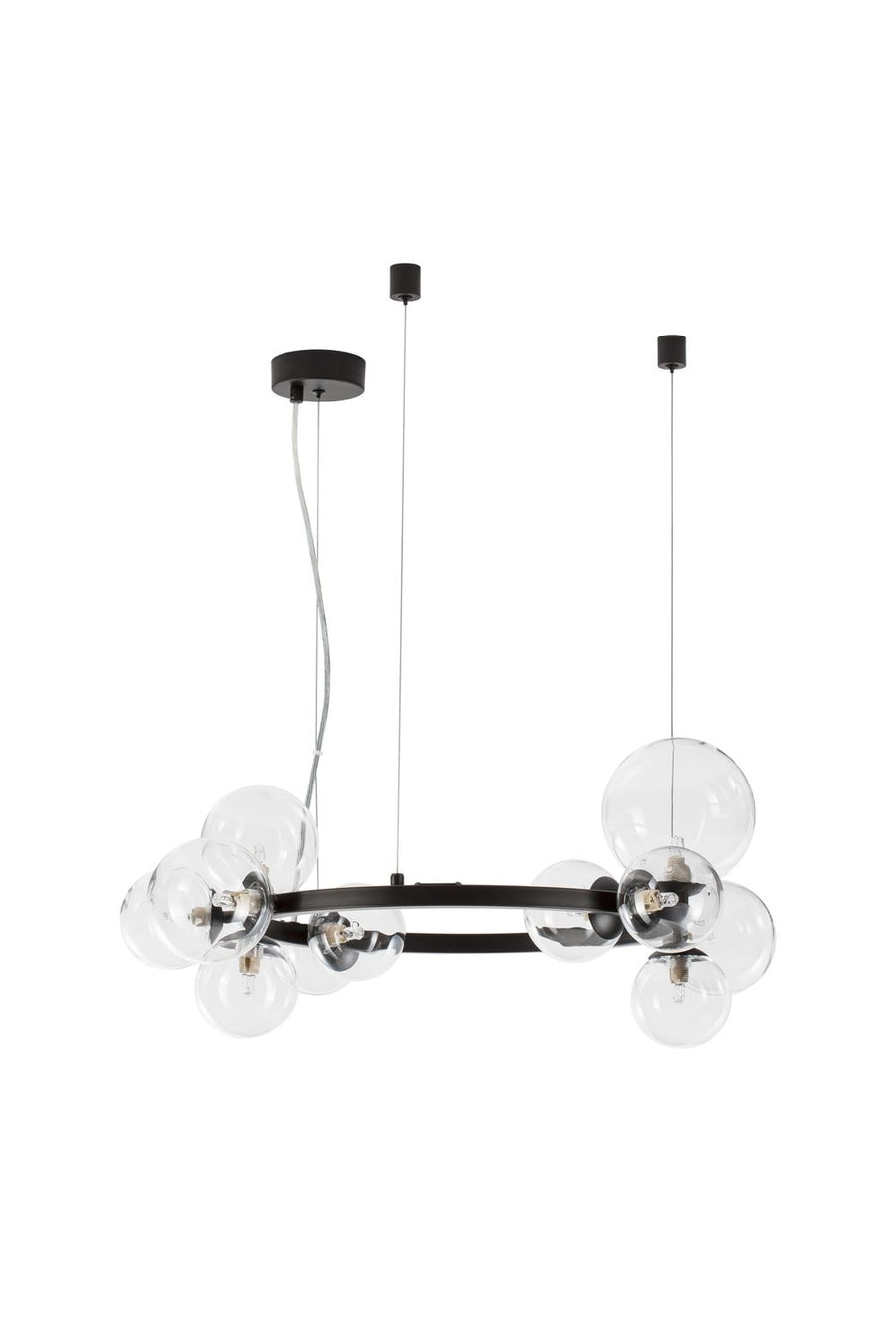 Suspension Odillia 11 lumières noire, verre (9009249)