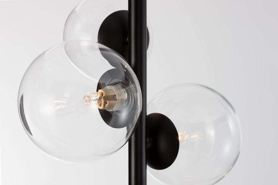 Suspension Odillia 6 lumières noire, verre (9009251)
