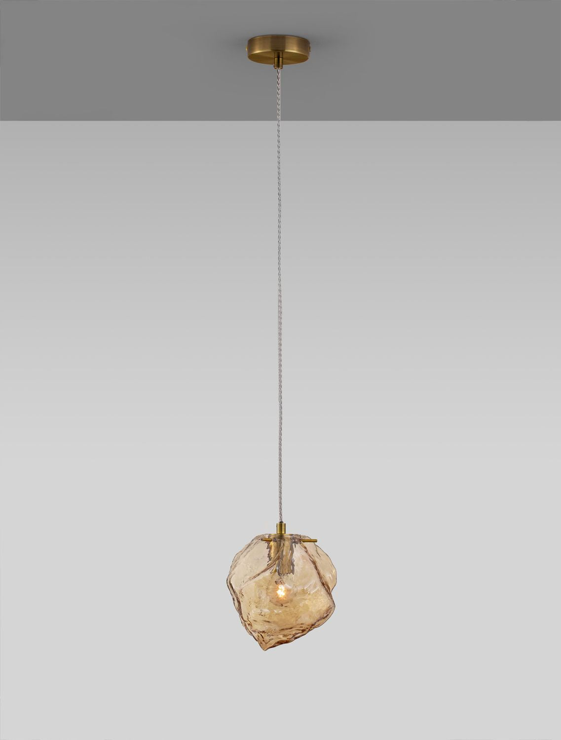 Suspension Odelle dorée, verre