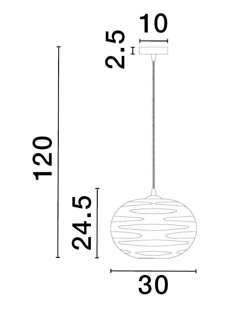 Suspension Evleen noire, verre (9009257)