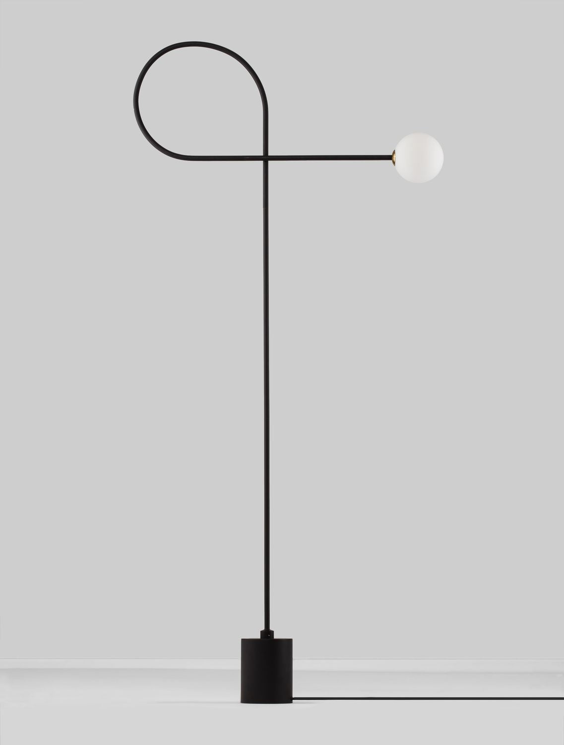 Lampadaire Dedalo noir, verre