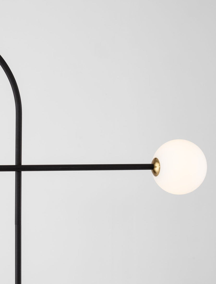 Lampadaire Dedalo noir, verre