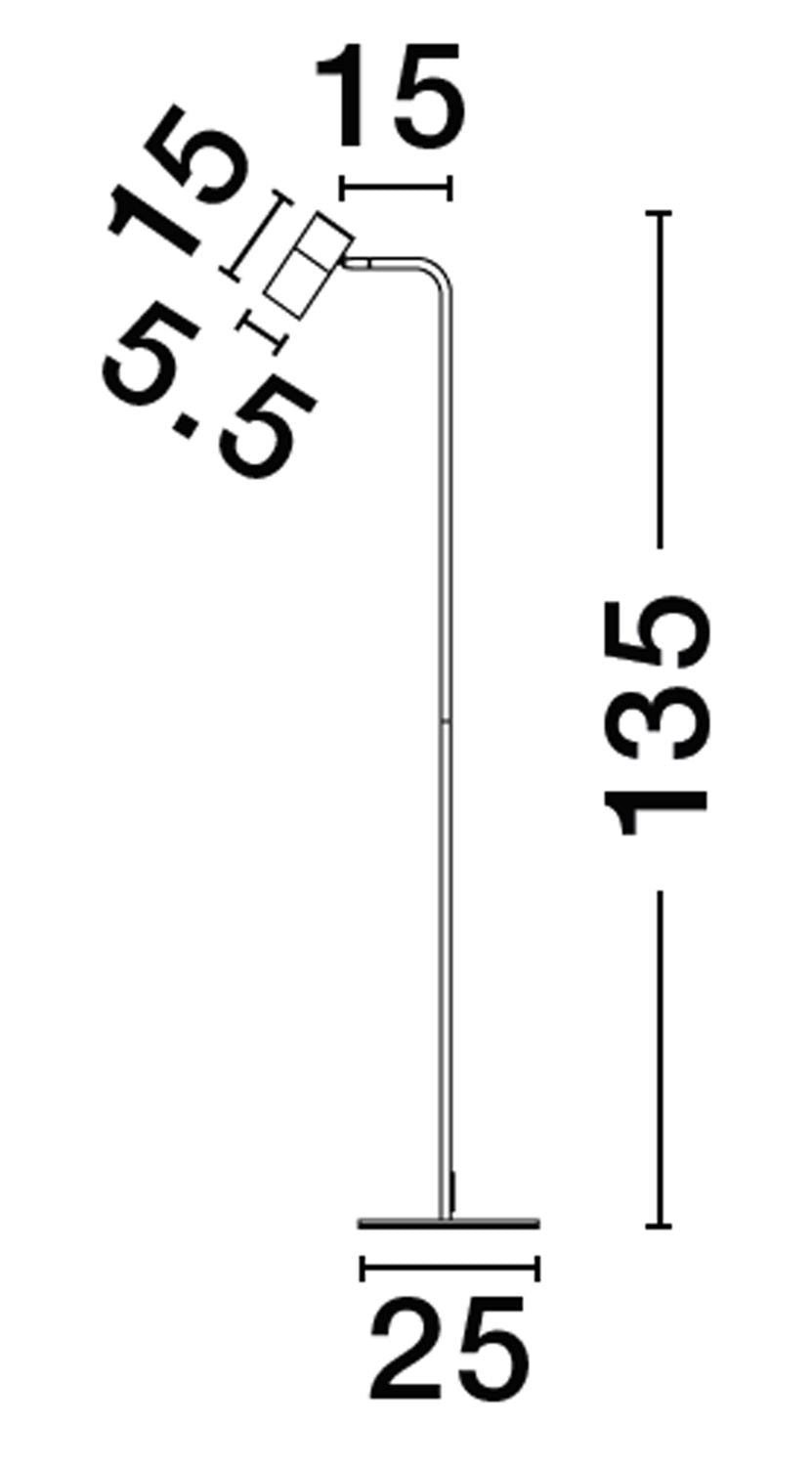 Lampadaire Pongo noir, H 135 cm