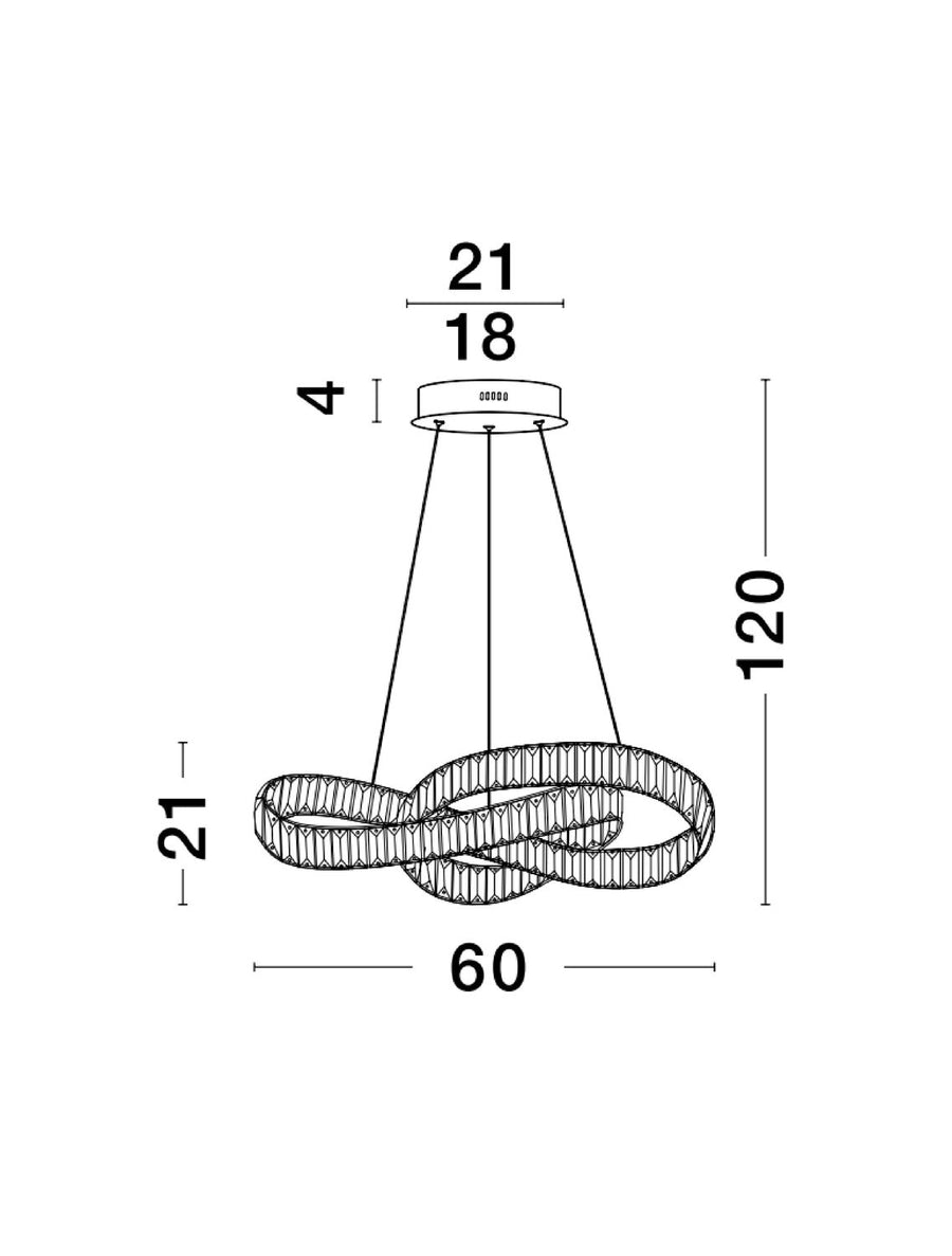Suspension Conceto dorée, cristal (9019722)