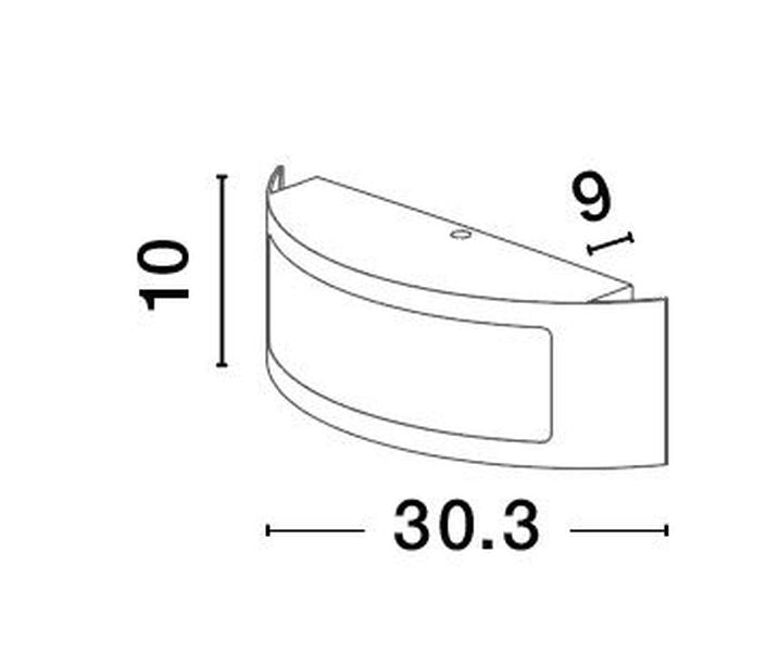 Applique extérieure Zenith grise, L 30,3 cm (9020933)