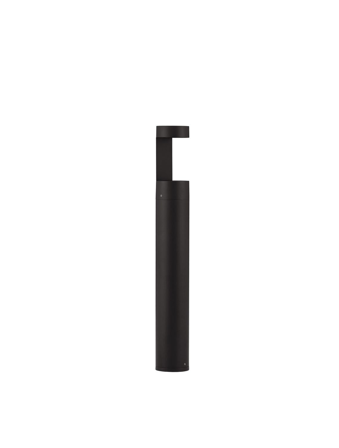 Produit de face sur fond blanc, fine silhouette noire éteinte et lisse