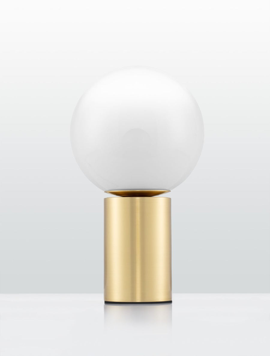 Lampe à poser Vita dorée, verre