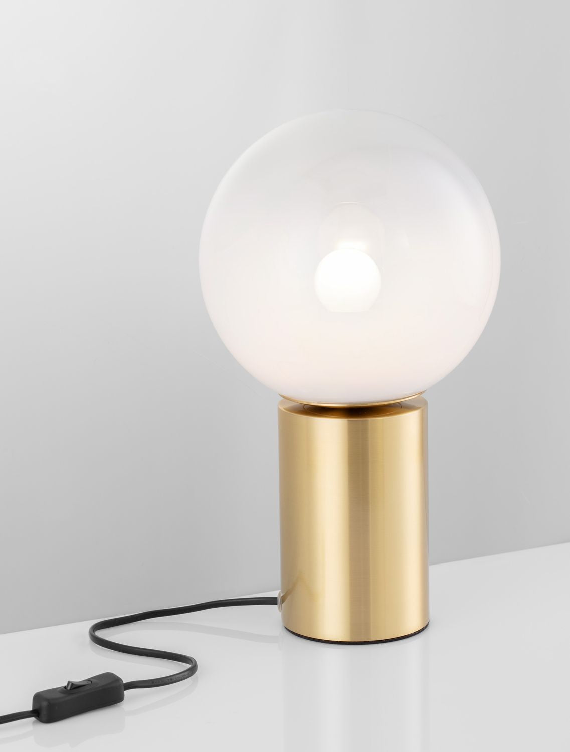 Lampe à poser Vita dorée, verre