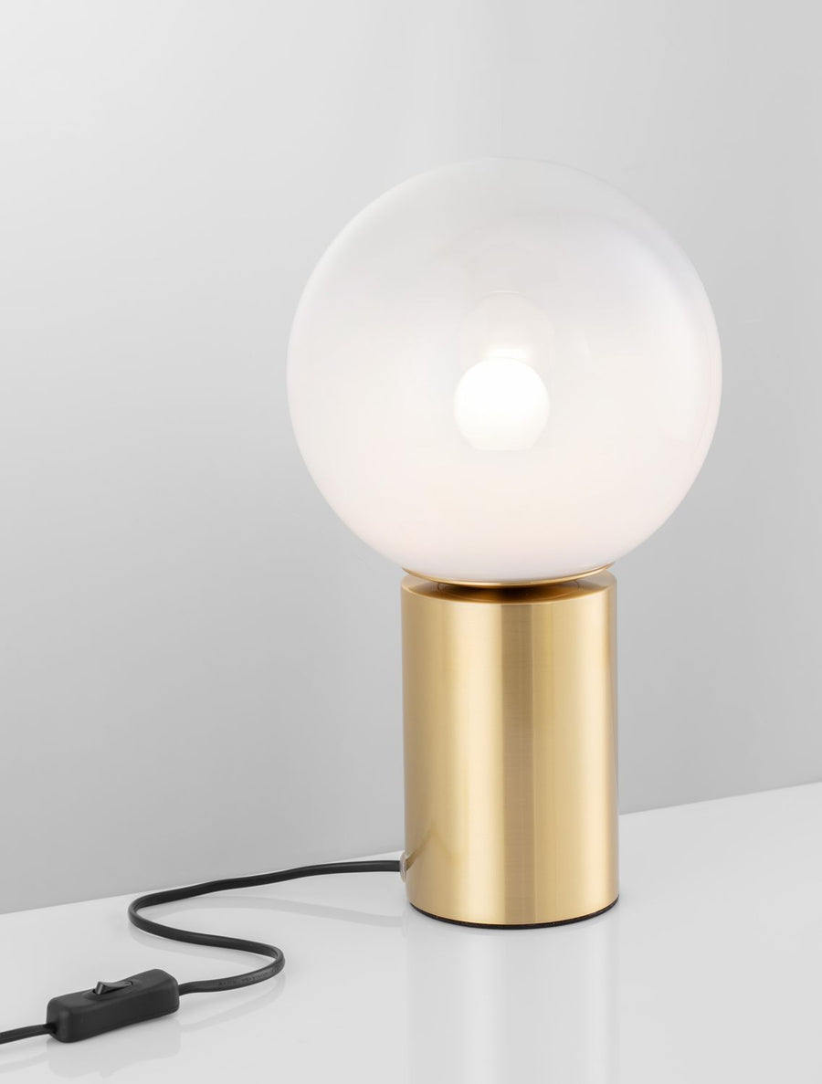 Lampe à poser Vita dorée, verre
