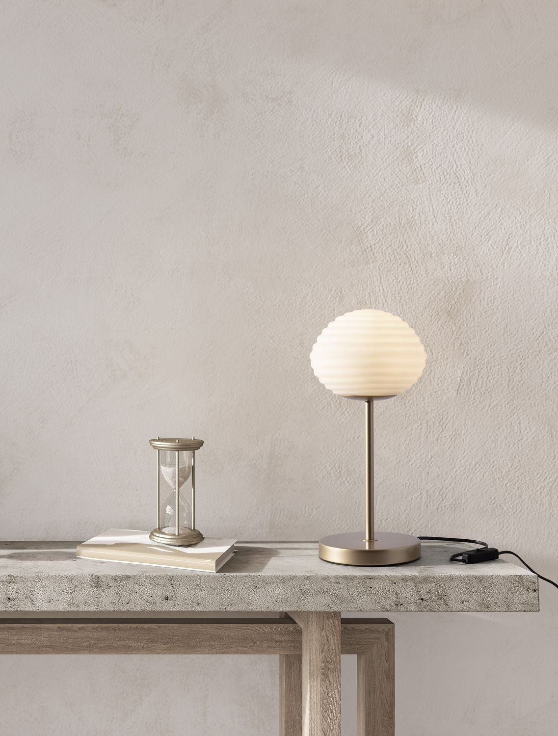 Lampe à poser Allen dorée, verre