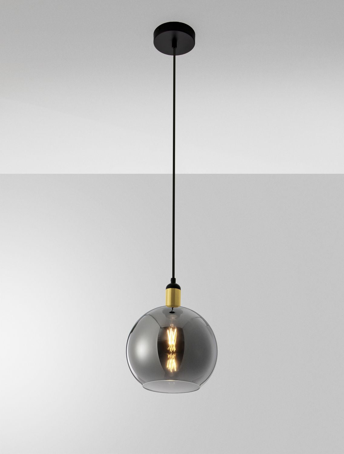 Suspension Mirro dorée, verre