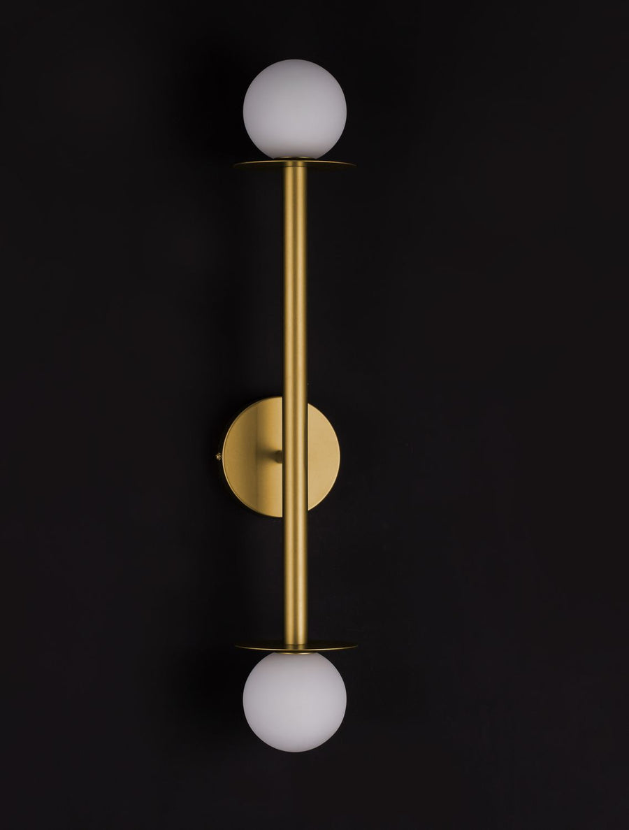 Applique murale Pielo 2 lumières dorée, verre