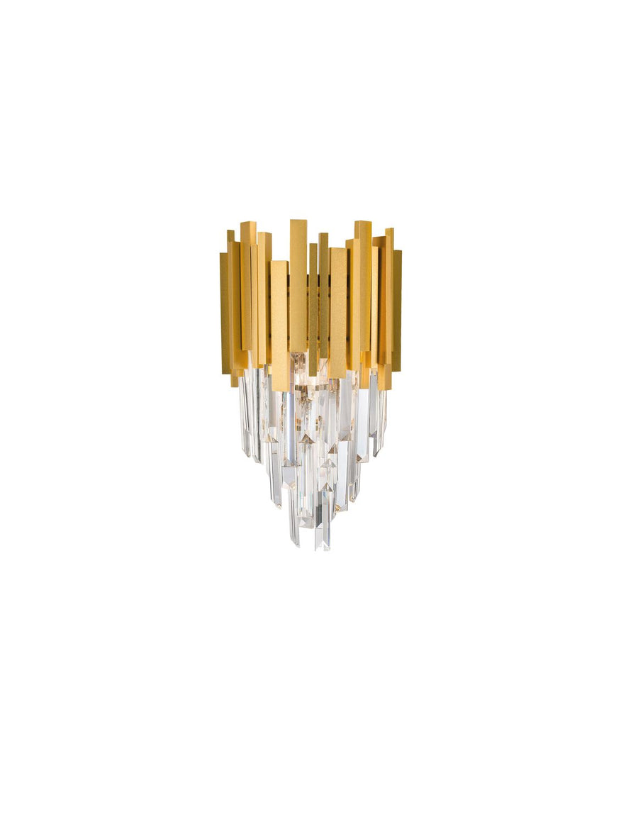 Applique murale Grane 2 lumières dorée, cristal