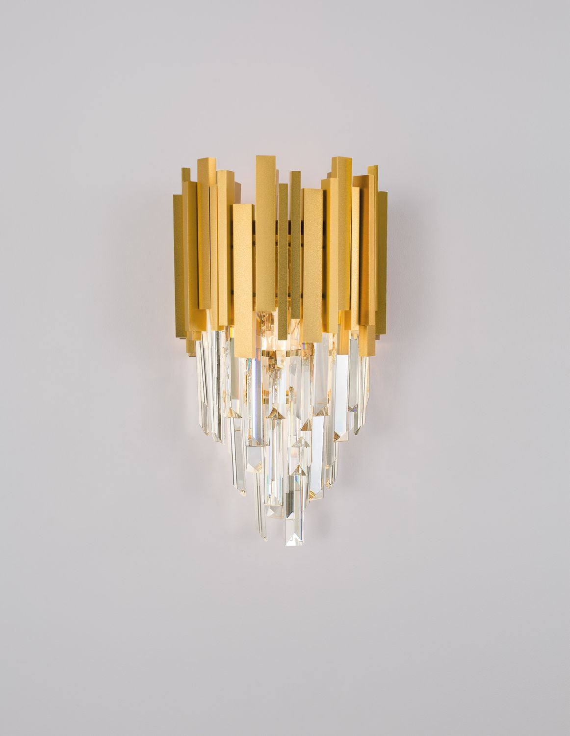 Applique murale Grane 2 lumières dorée, cristal