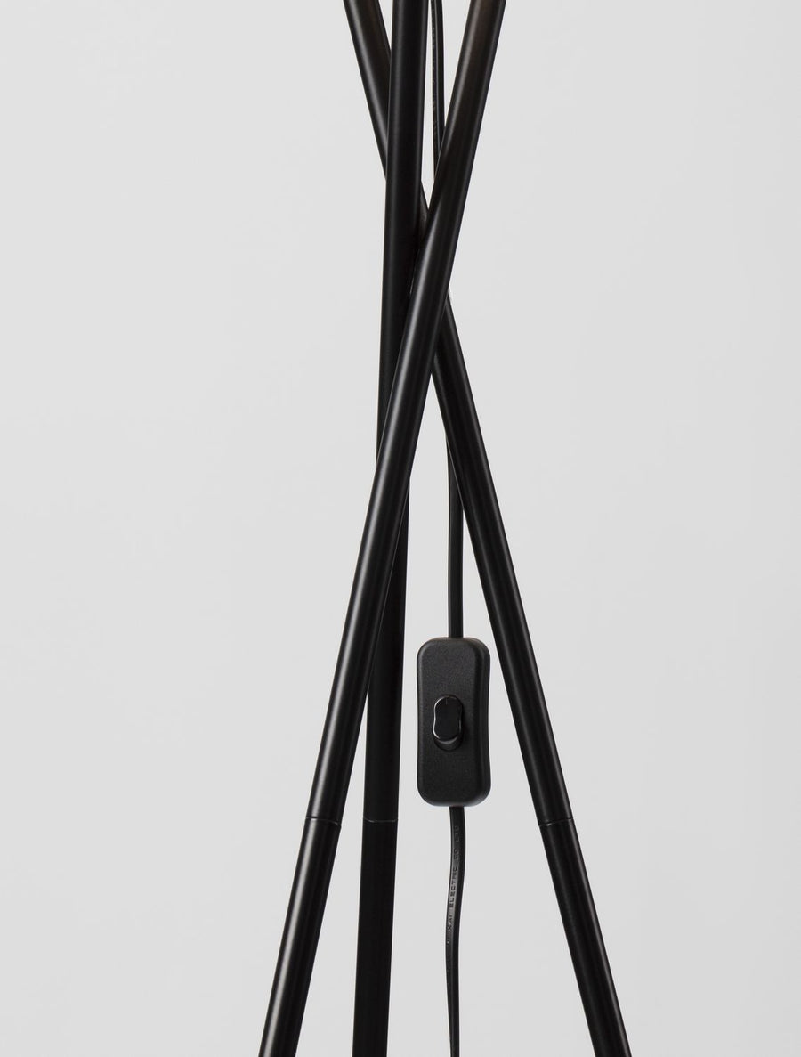 Lampadaire Retro noir, tissu
