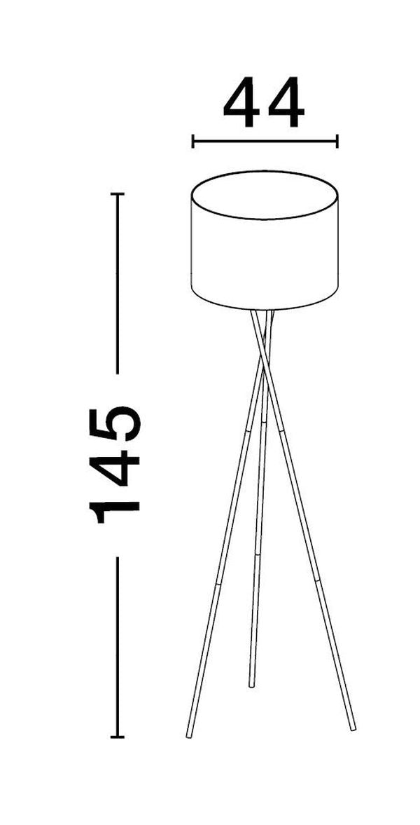 Lampadaire Retro noir, tissu
