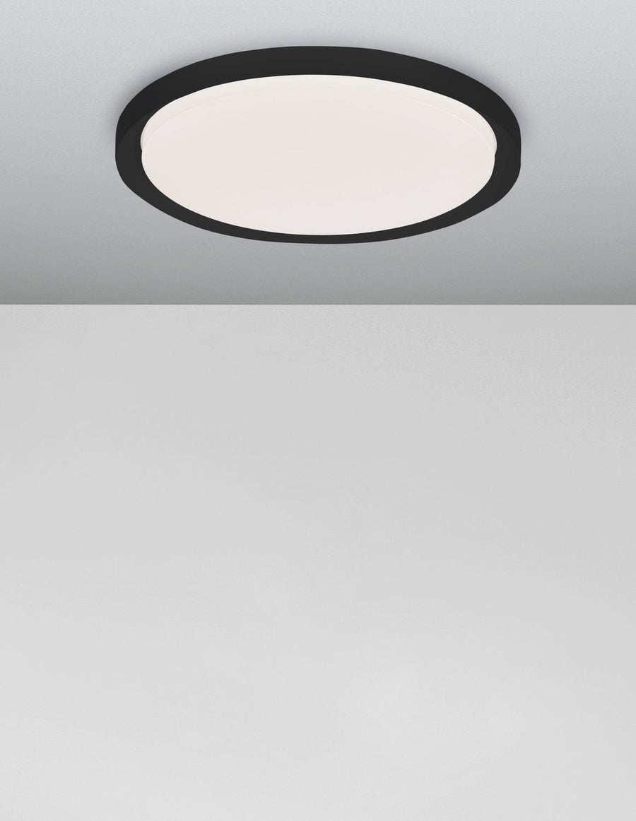 Plafonnier Troy noir, Ø 56 cm