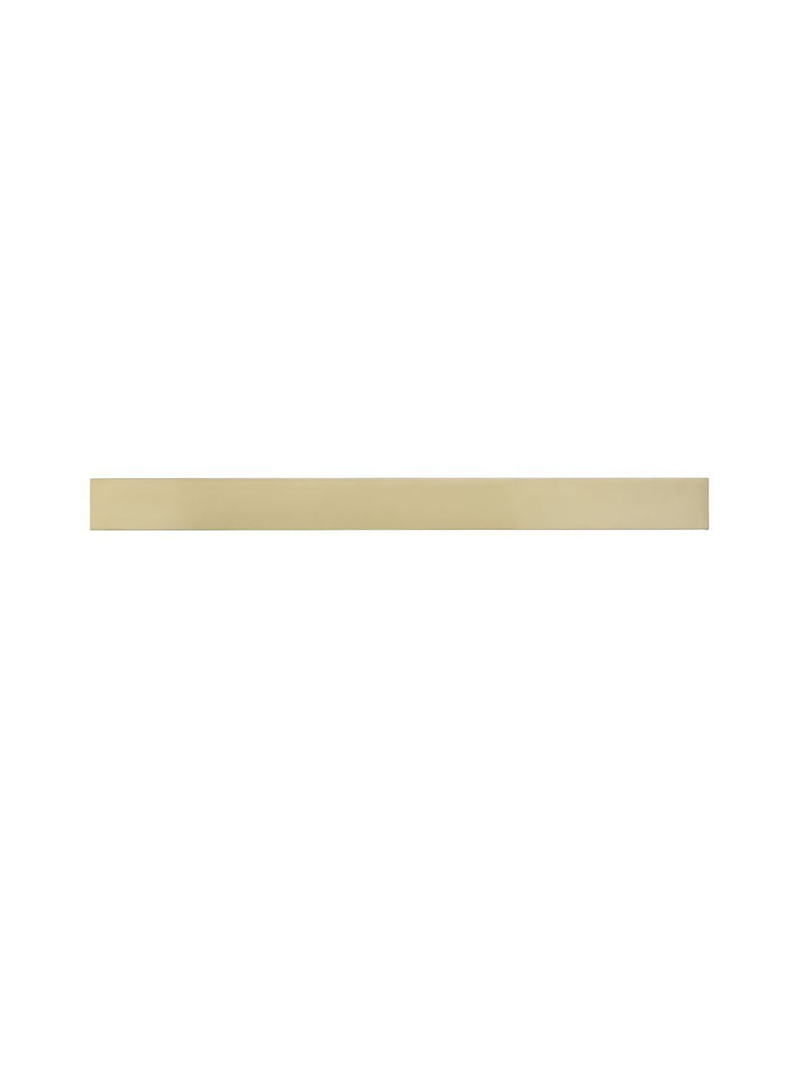 Vue de face du bandeau lumineux doré sur fond blanc, éteint