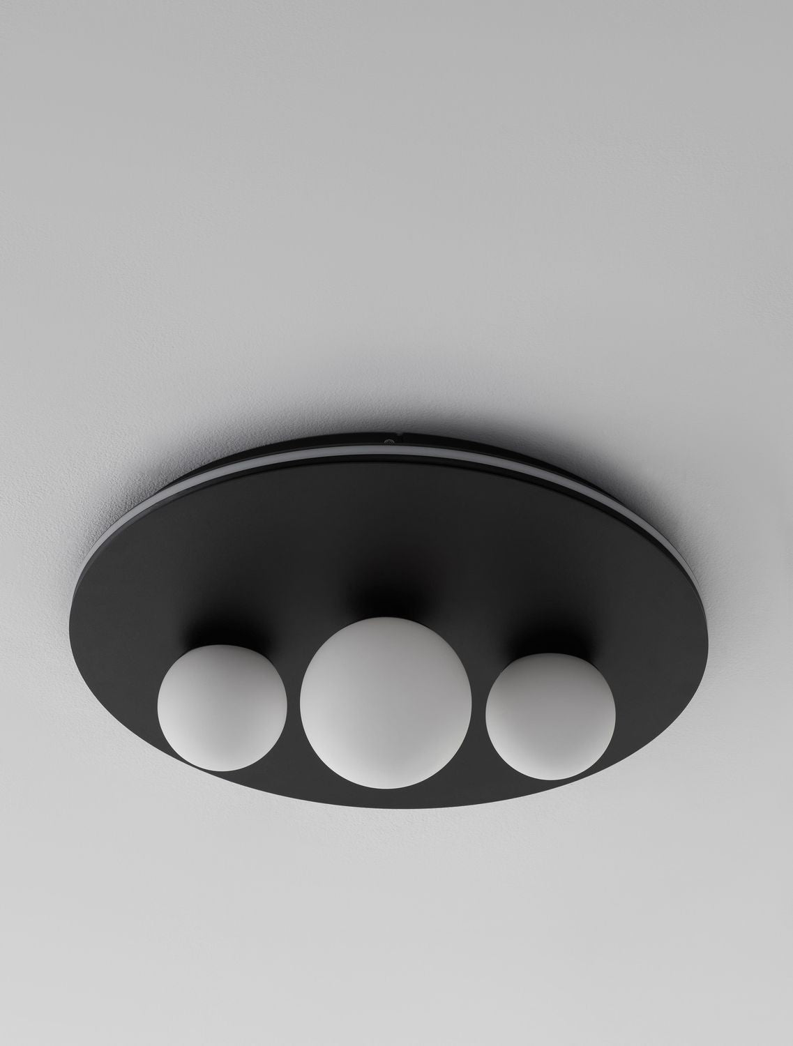 Plafonnier Velna noir, verre, Ø 49,5 cm