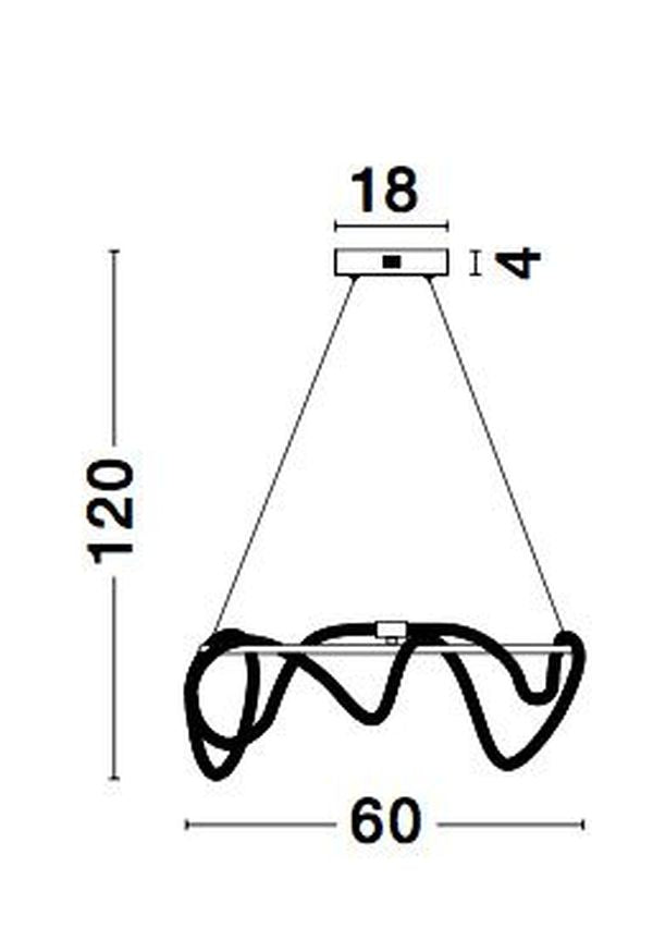 Suspension Cerelia laiton, H 120 cm