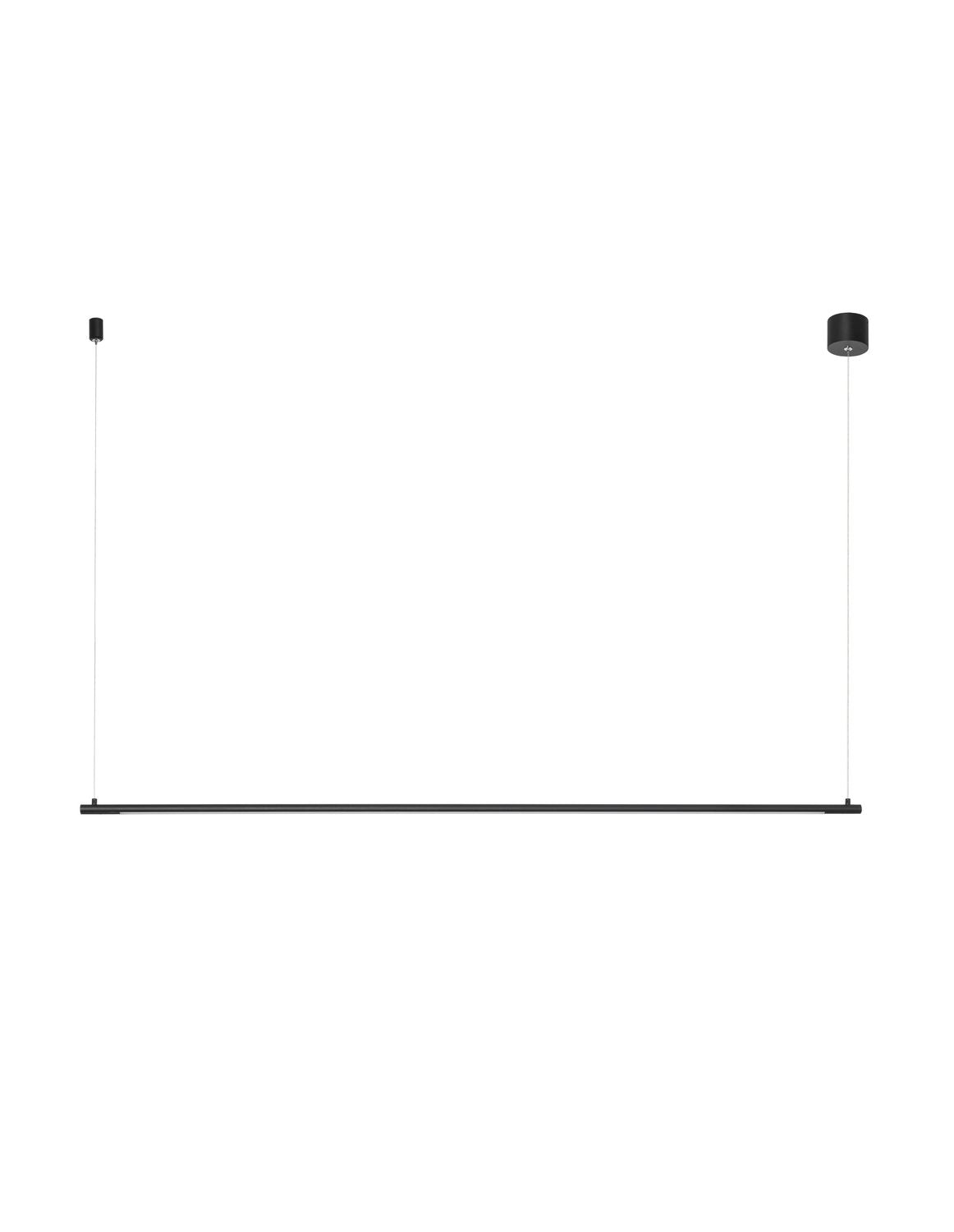 Suspension Elettra noire, H 150 cm
