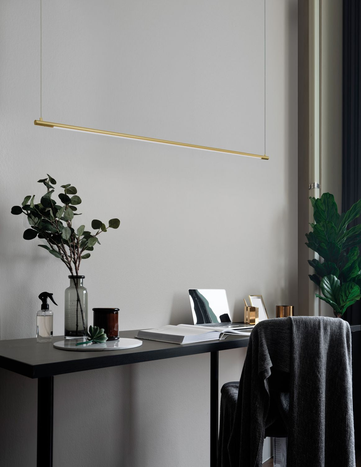 Suspension Elettra laiton, H 150 cm
