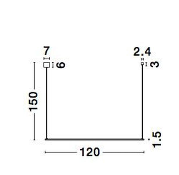 Suspension Elettra laiton, H 150 cm