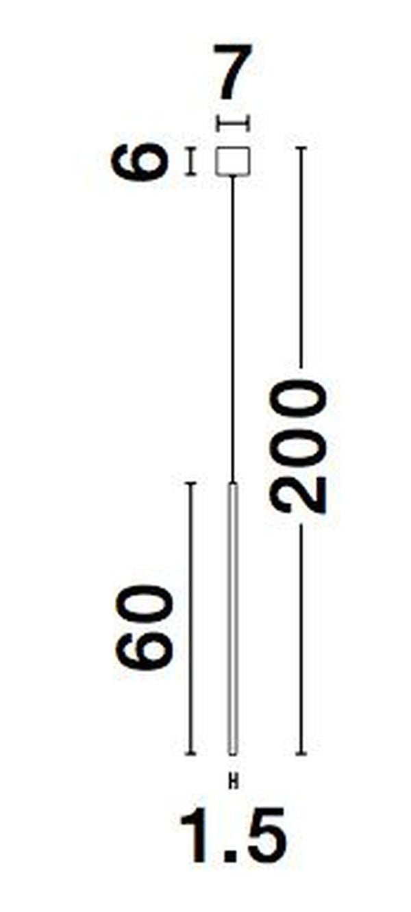Suspension Elettra noire, H 200 cm (9088103)