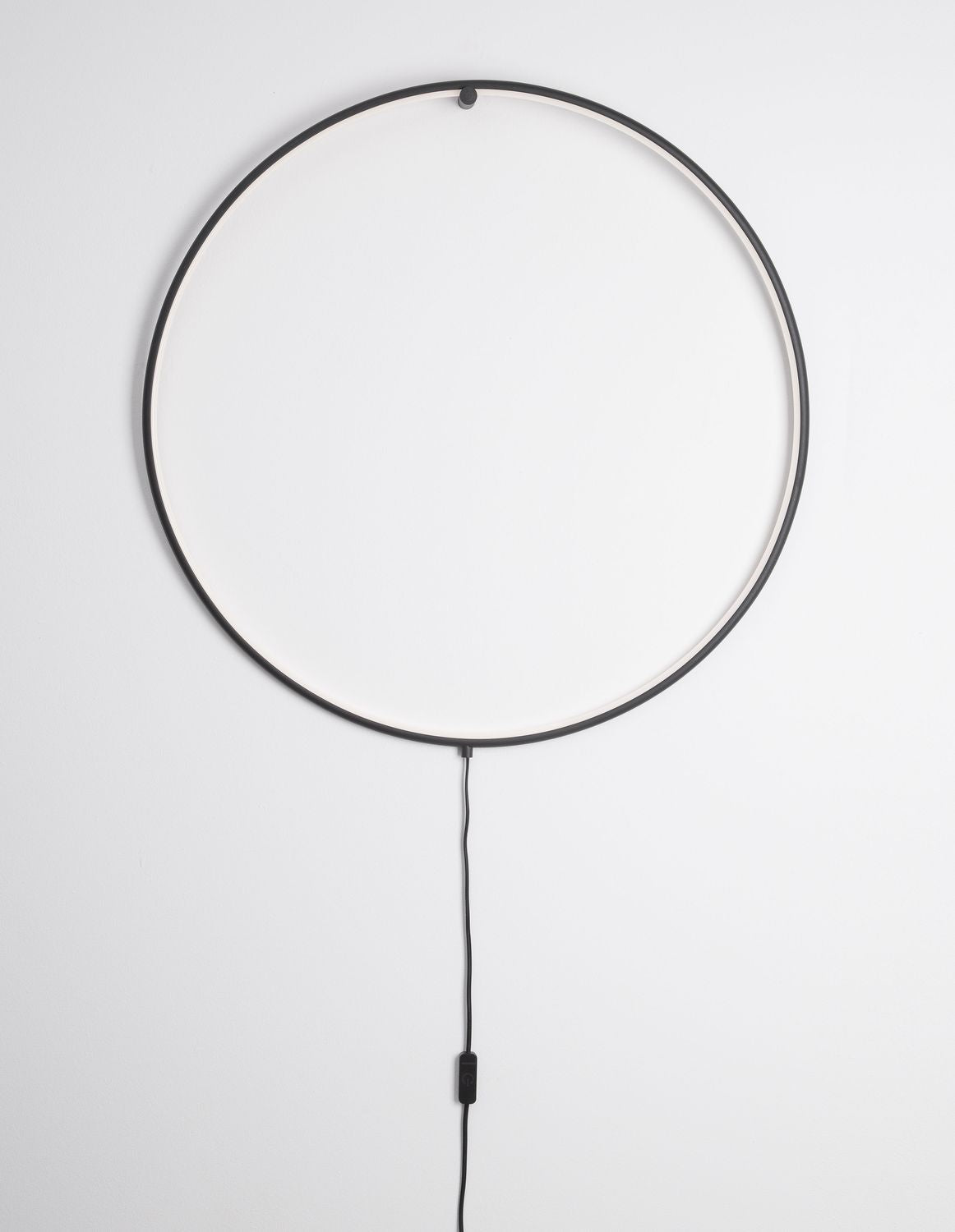 Lampe à poser Ring noire, H 79 cm
