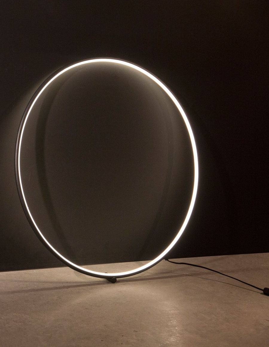 Lampe à poser Ring noire, H 79 cm