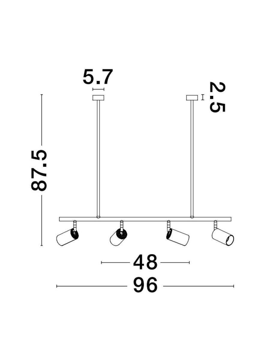 Schéma technique coté avec hauteur 87,5 cm et largeur 96 cm