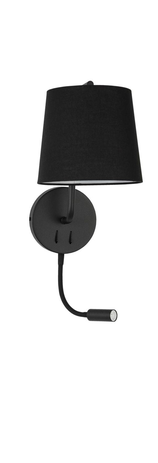 Applique murale Sage 2 lumières noire, tissu