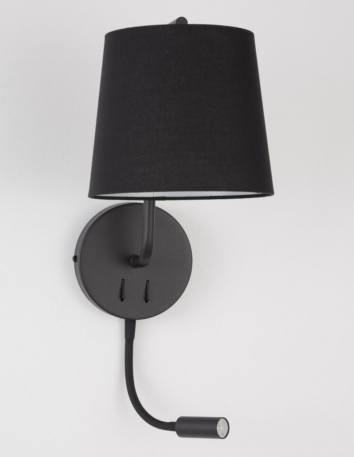 Applique murale Sage 2 lumières noire, tissu