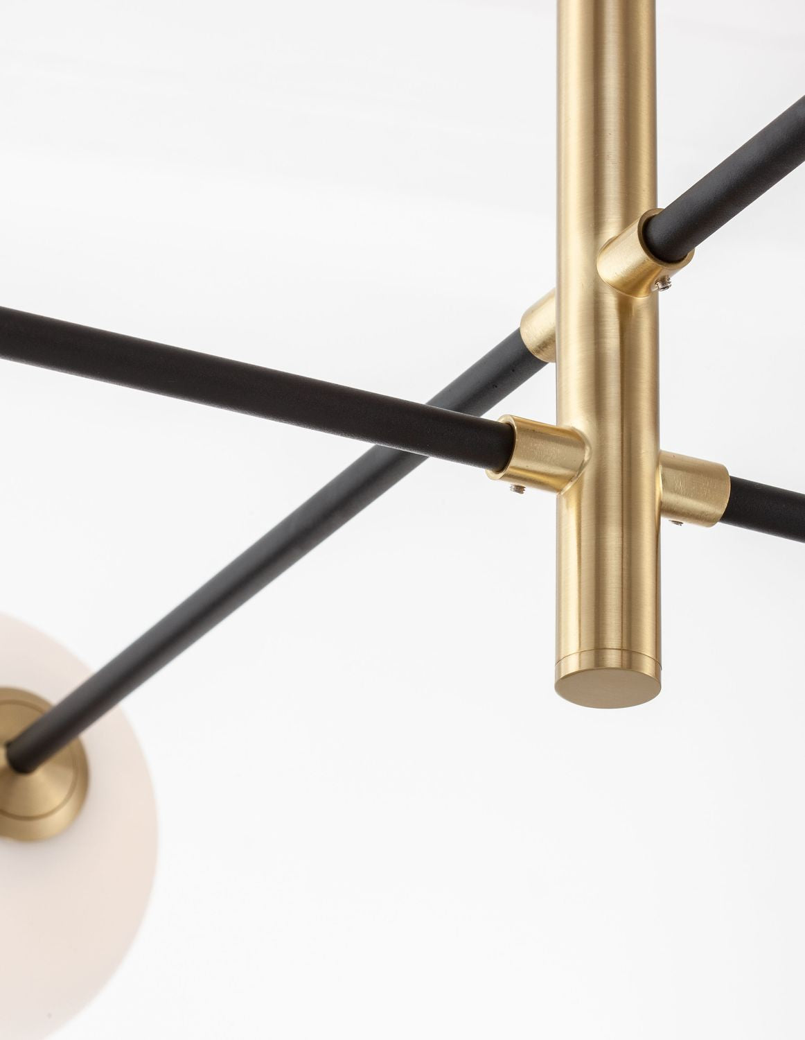 Suspension Vitra 6 lumières dorée, verre