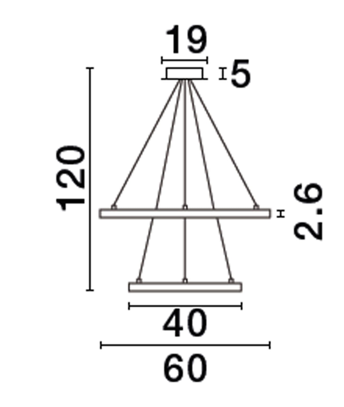 Suspension Empatia laiton, H 120 cm (9172866)