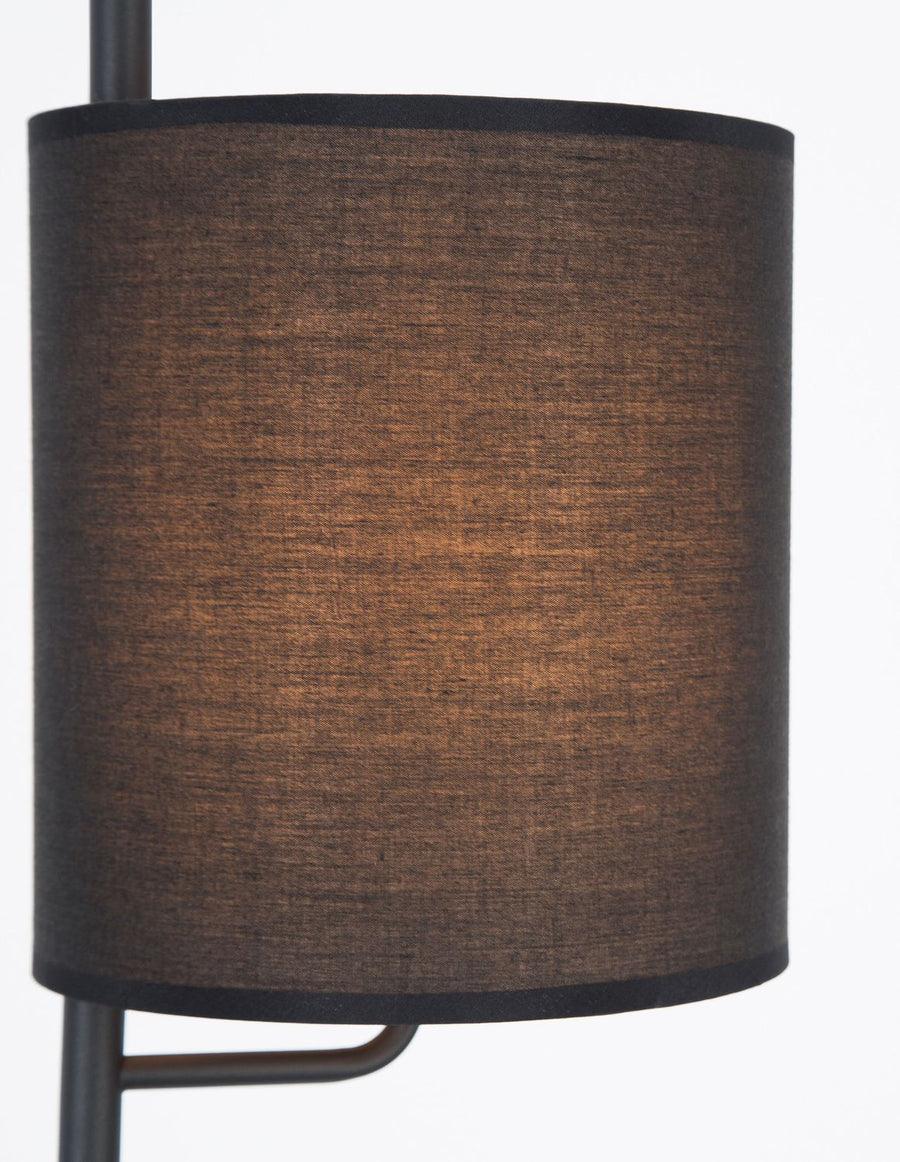 Lampadaire Yama noir, tissu