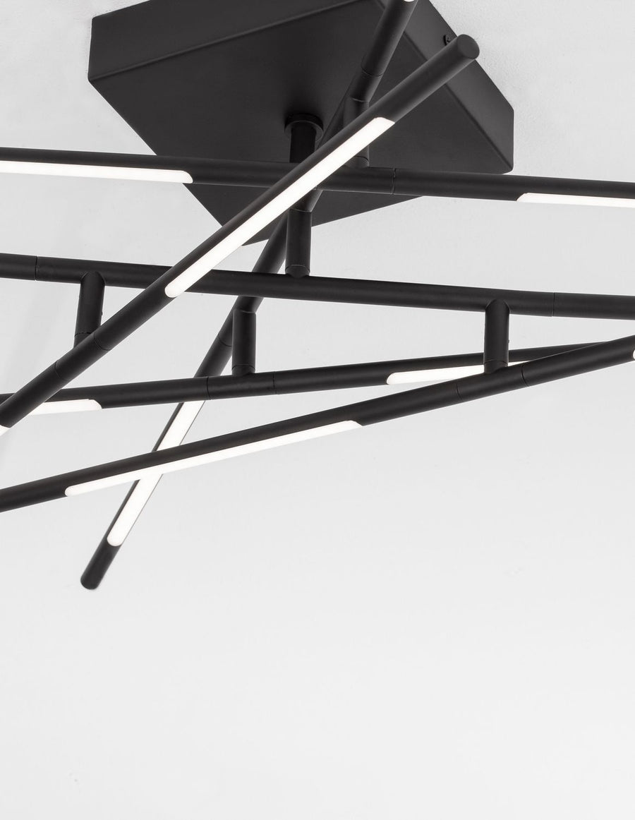 Plafonnier Raccio noir, L 94,5 cm