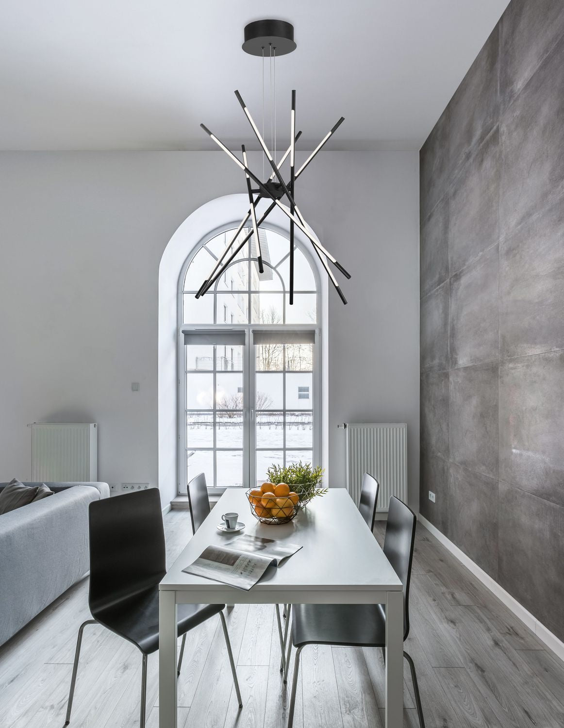 Suspension Raccio noire, H 120 cm