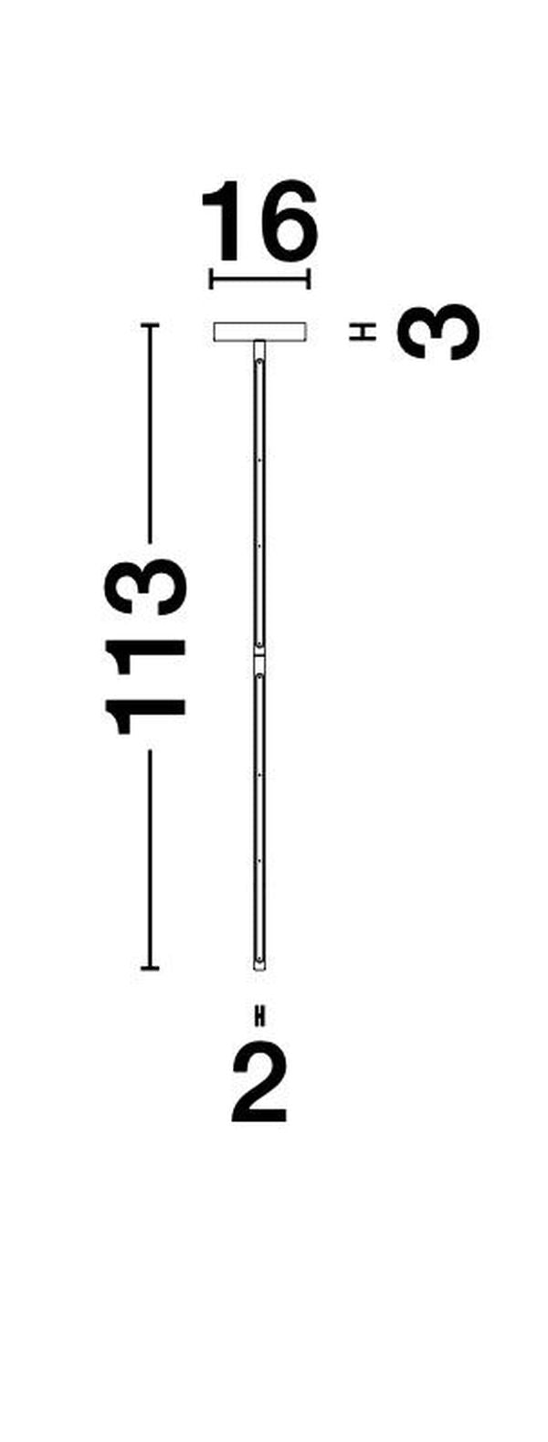 Suspension Handy noire, H 113 cm