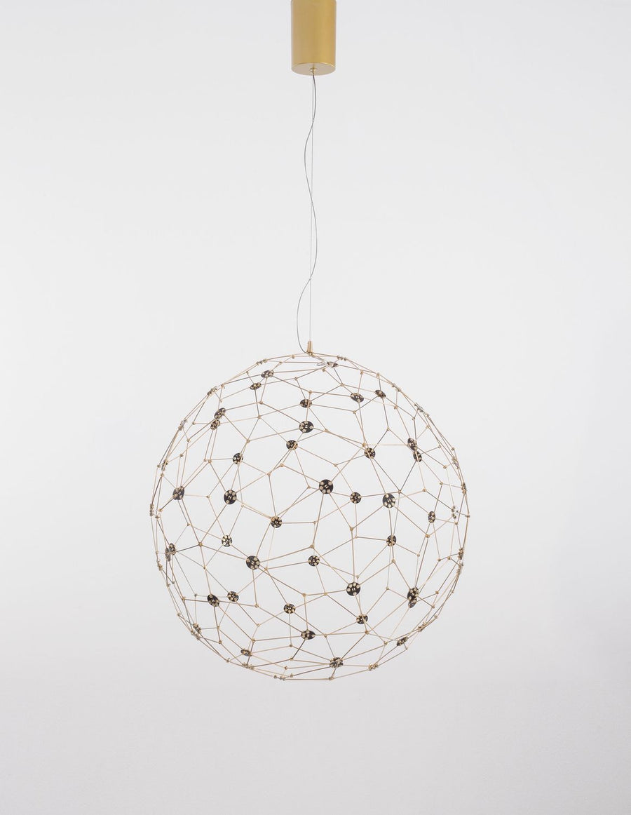 Suspension Sole dorée, H 310 cm