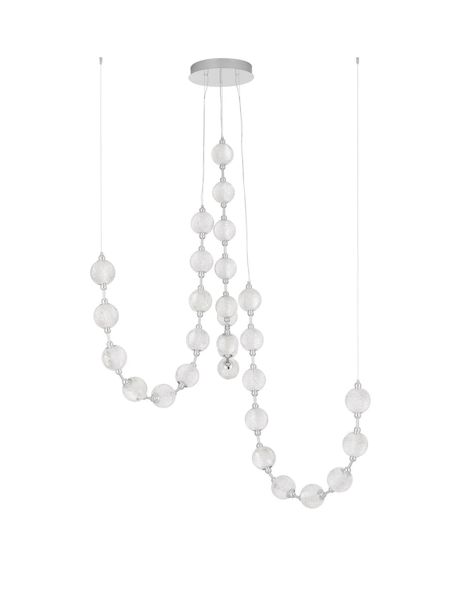 Suspension Brillante chromée, cristal