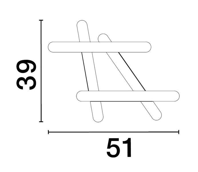 Schéma technique coté 39 cm de haut et 51 cm de large