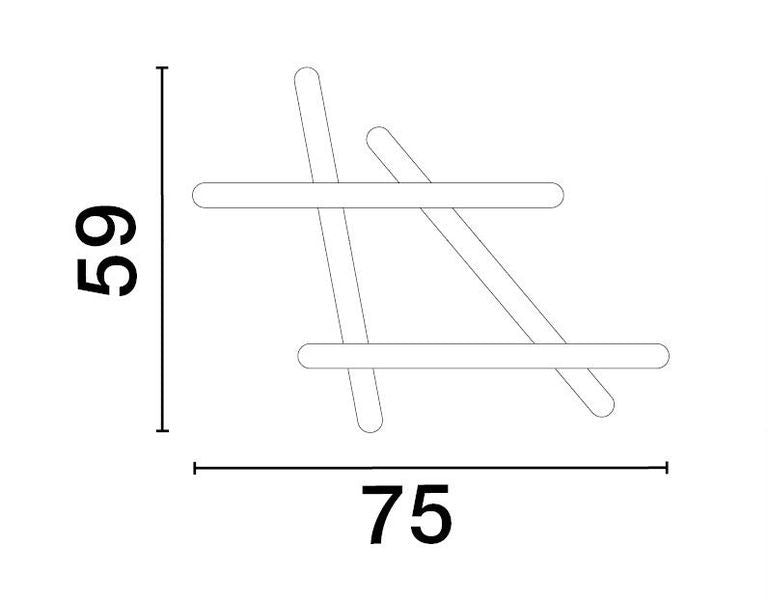 Schéma de dimensions indiquant 75 cm de large et 59 cm de haut