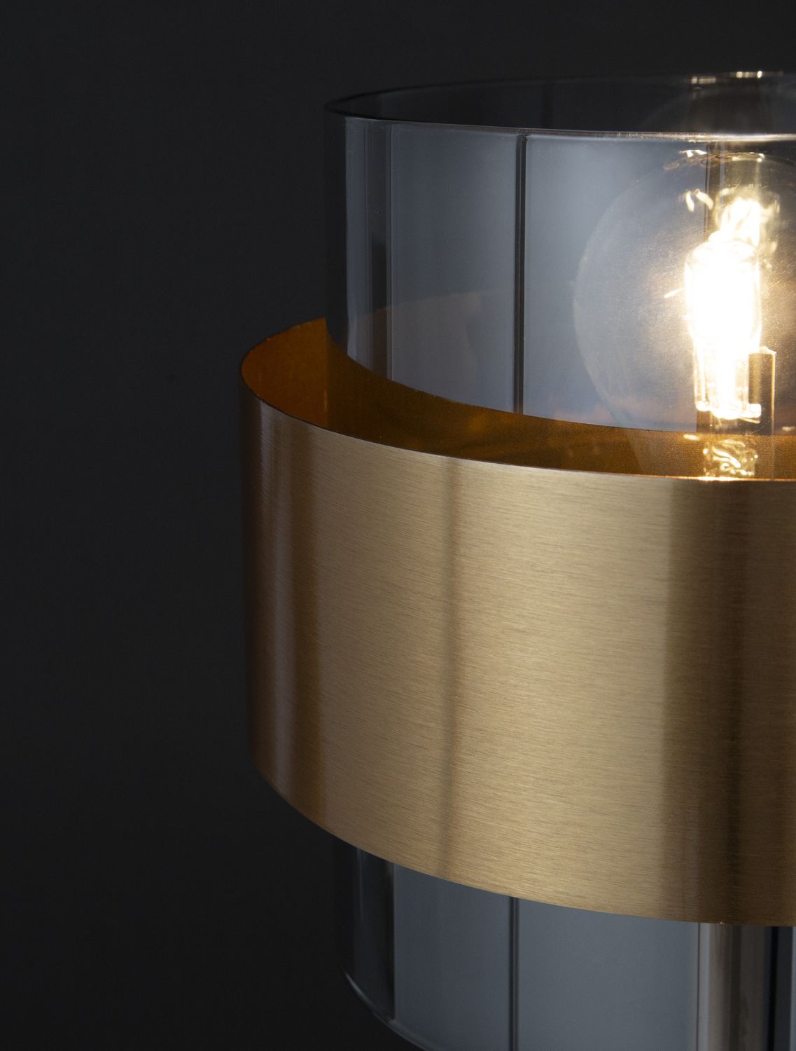 Lampe à poser Sianna dorée, verre